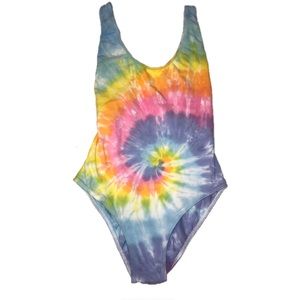 NWOT Rainbow Tie Dye Rave Festival Bodysuit